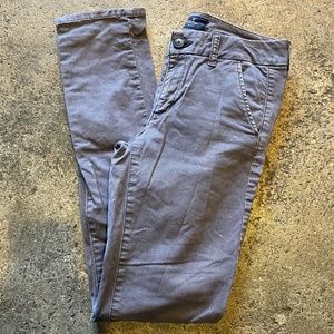 American Eagle Skinny Stretch Chino Size 4 Long Approx 8” rise.